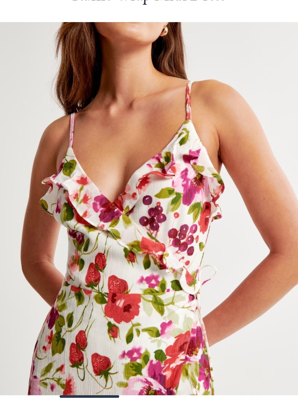 Abercrombie & Fitch Ruffle Wrap Tie Midi Dress